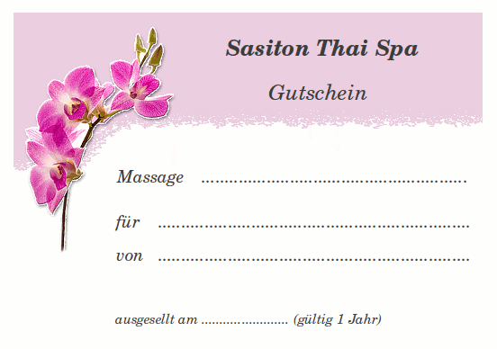 Sasiton Thai Spa Gutschein